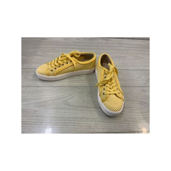 NWT SAM EDELMAN Womens Yellow Elena Round Toe Platform Athletic Sneakers 7.5 M - Picture 1 of 5